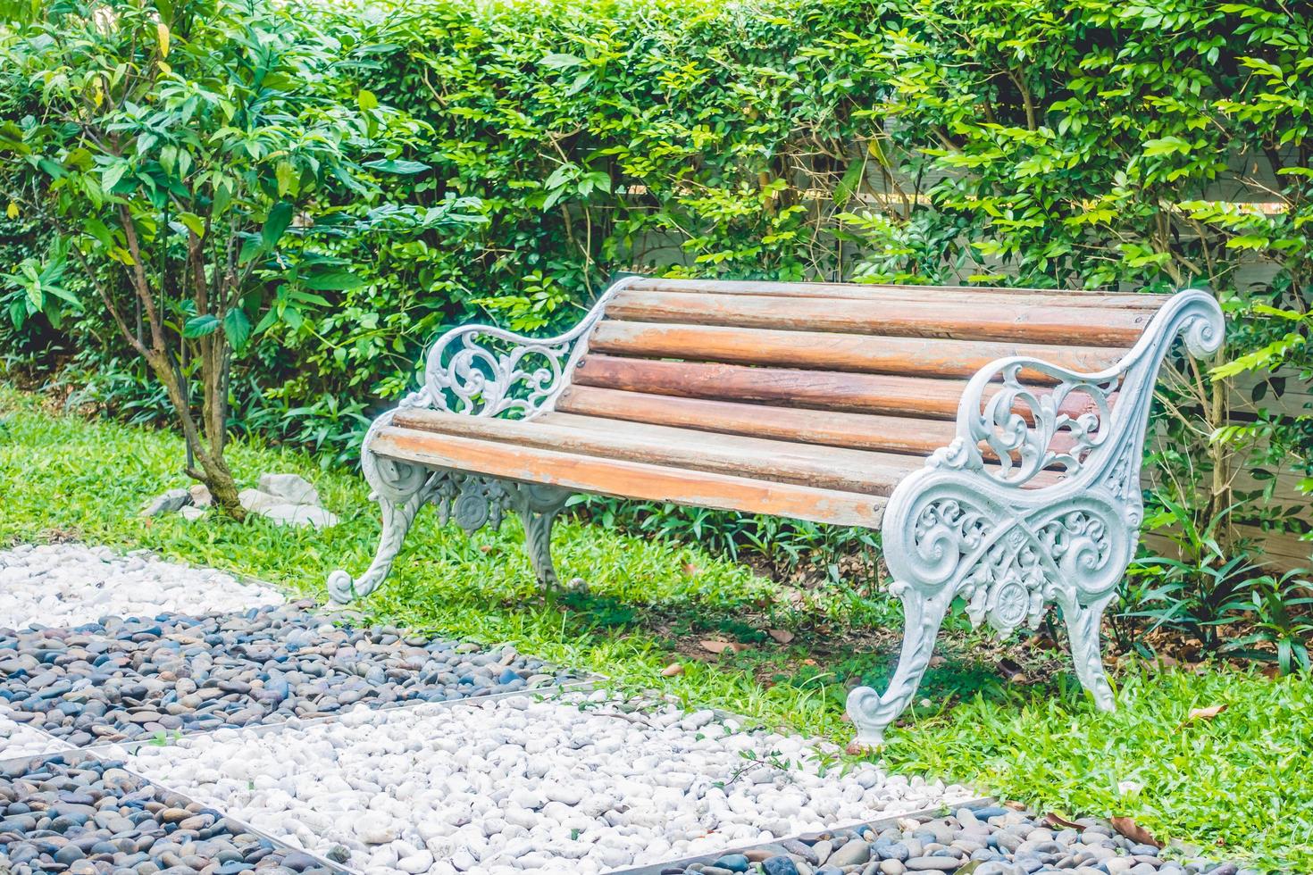 Empty bench in the park photo