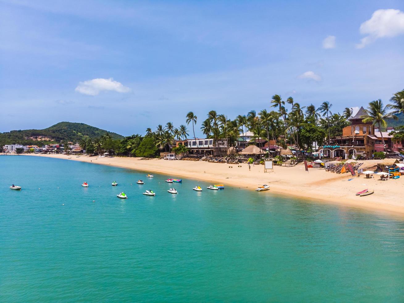 Aerial view of a beautiful tropical beach photo