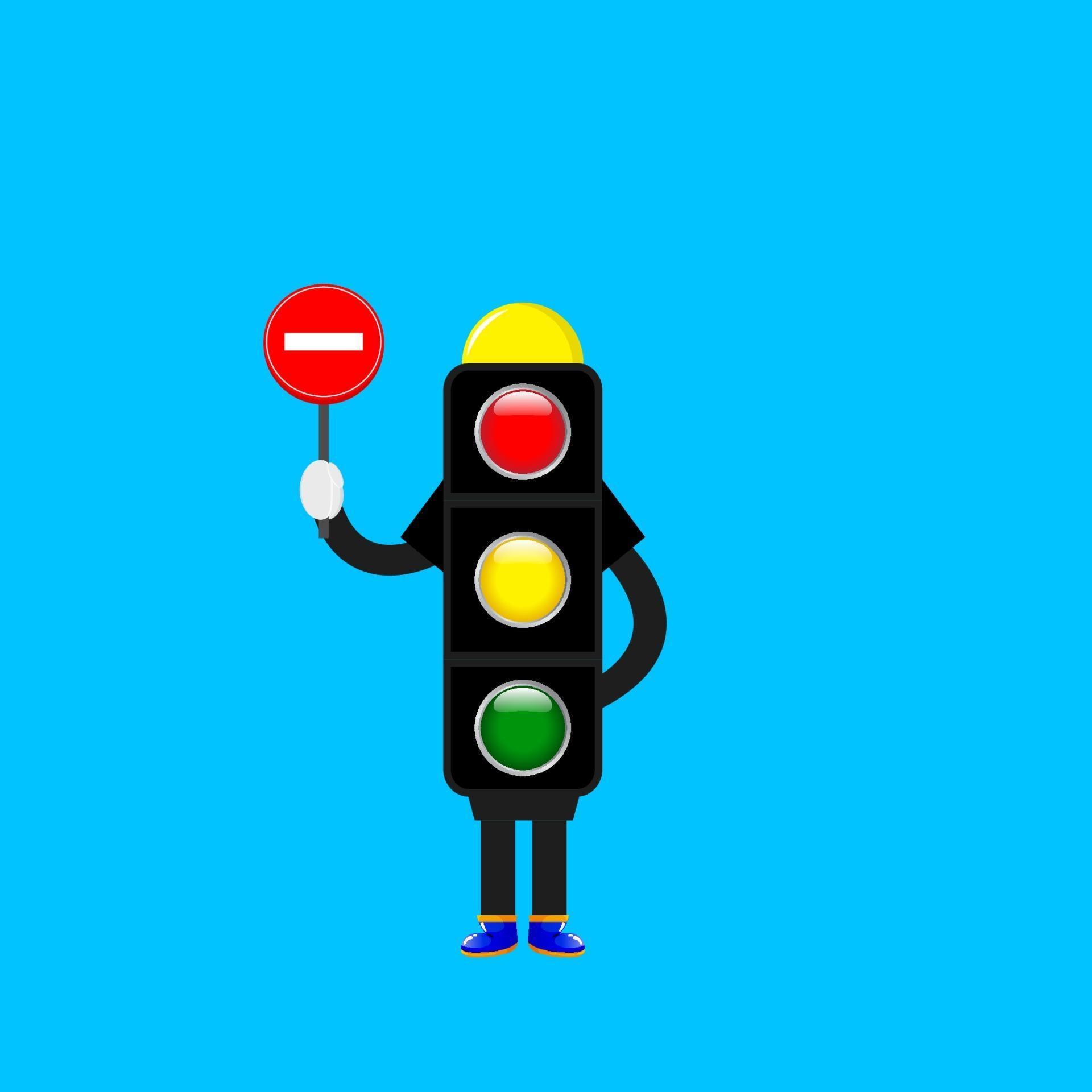 Cartoon traffic light character design. Vector illustration. 2240855