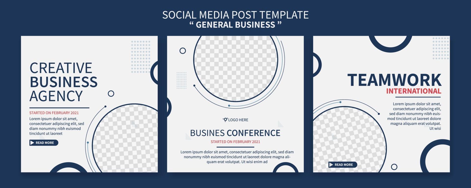 Creative minimalist general business agency social media post template design. Banner promotion. Corporate advertising vector