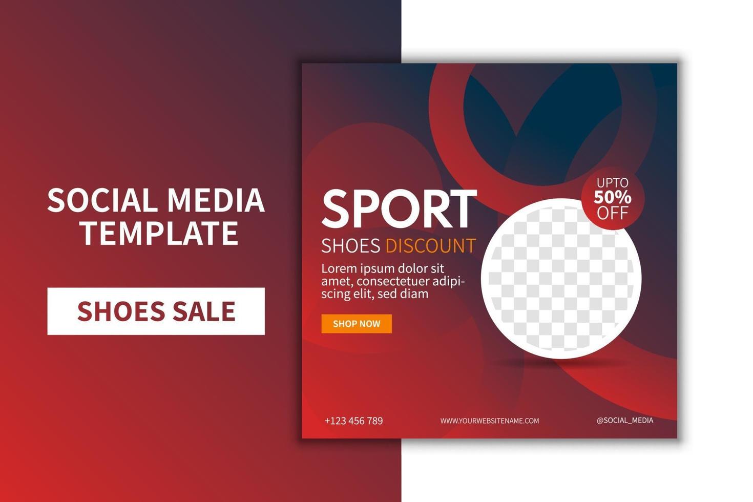 Creative premium shoes sale social media post template design concept. online promotion web  banner. shoes advertising. vector