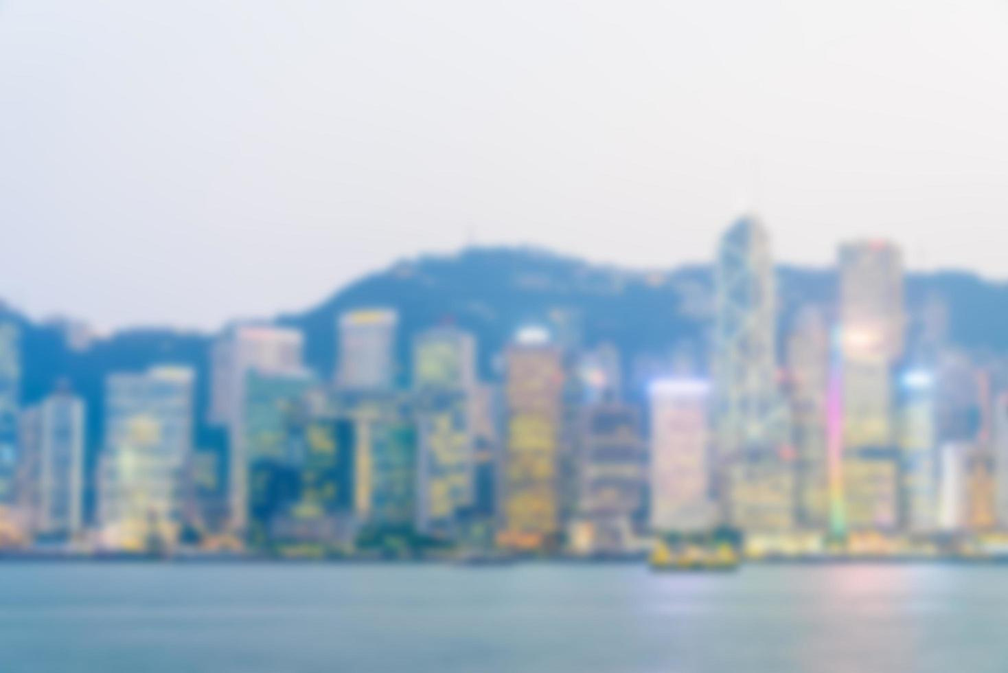 Abstract defocused Hong Kong skyline photo