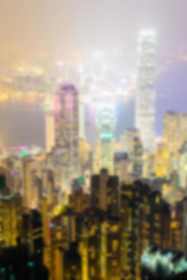 Abstract defocused Hong Kong skyline photo