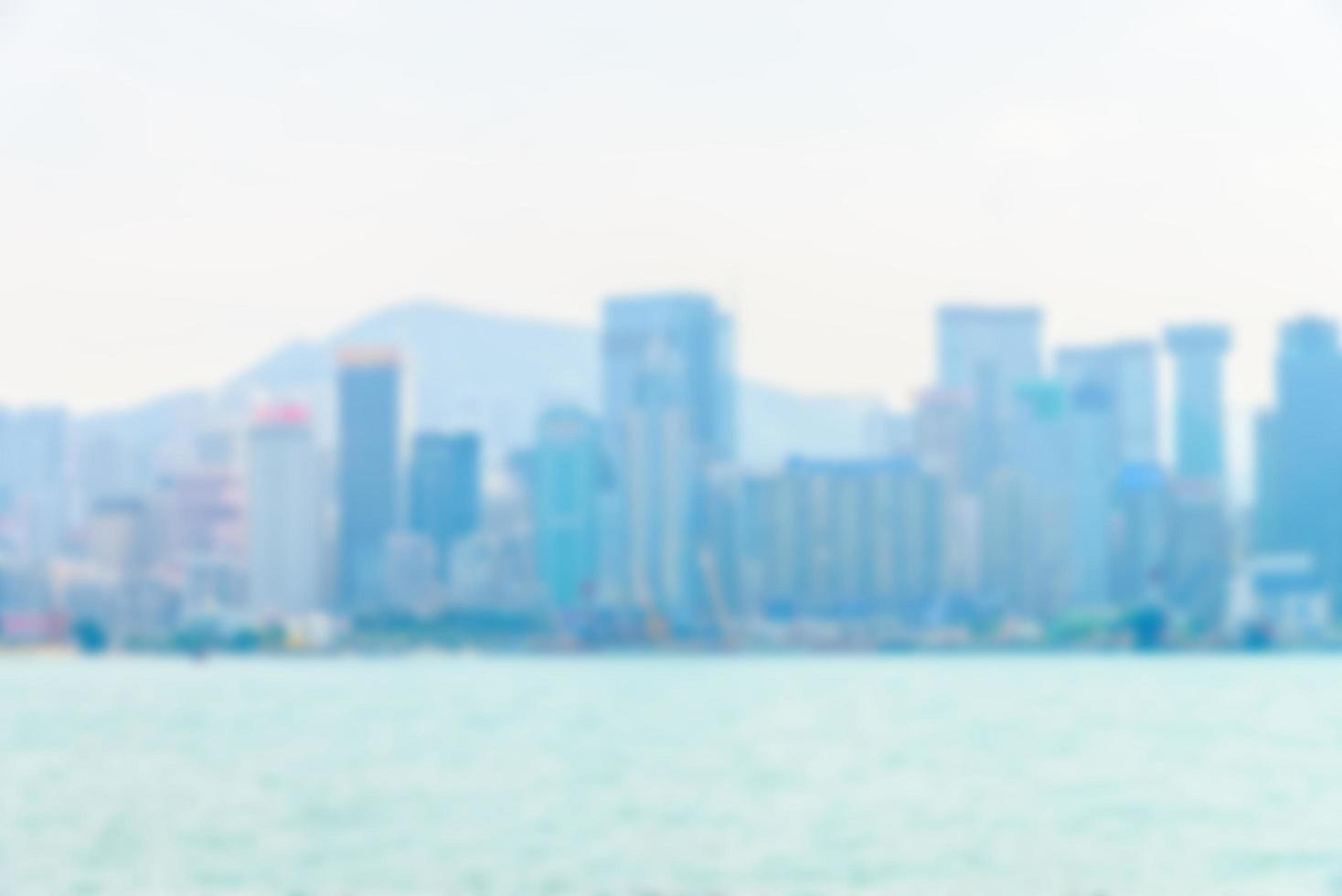 Abstract defocused Hong Kong skyline photo