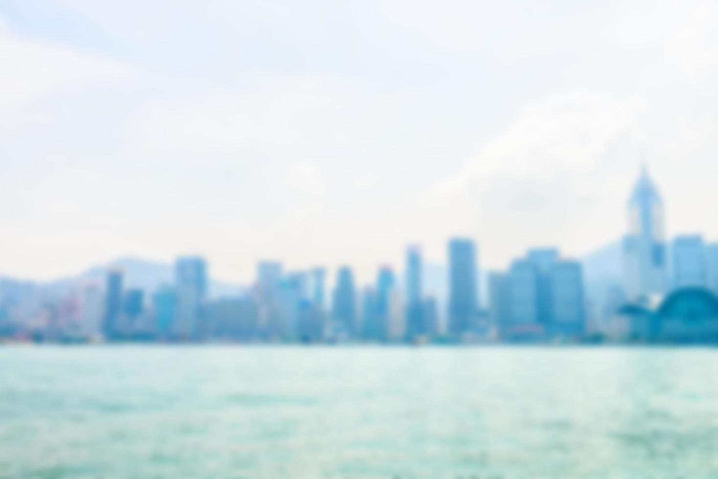 Abstract defocused Hong Kong skyline photo