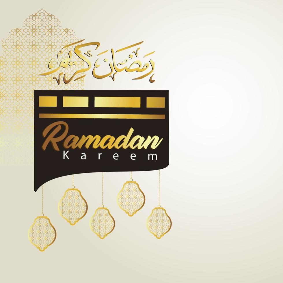 Ramadan Kareem with kaaba vector