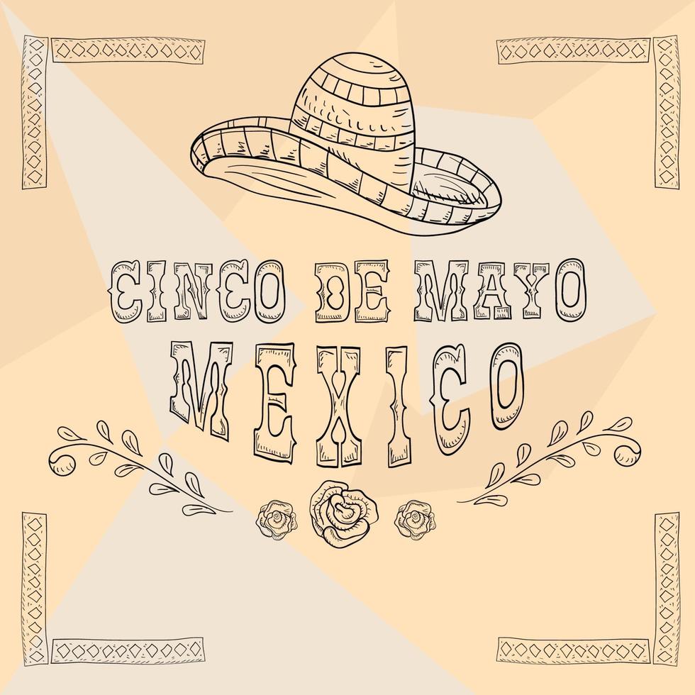 contour illustration square ornament sticker Mexican theme for decoration design and backgrounds vector