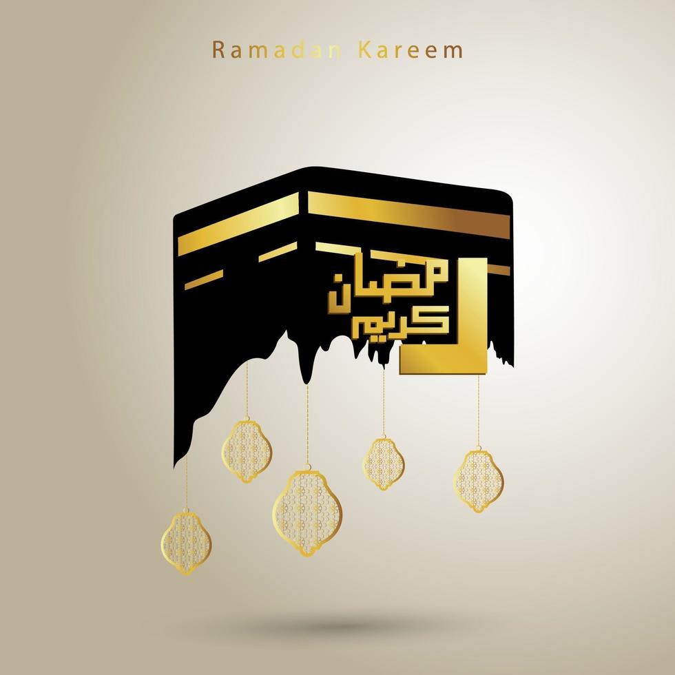 ramadan kareem con kaaba vector