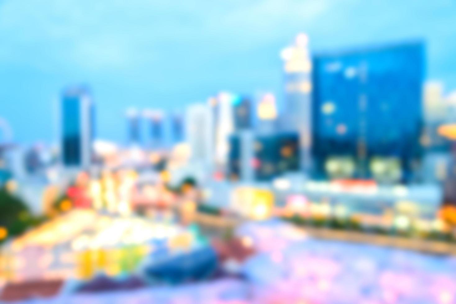 Abstract defocused Singapore city background photo