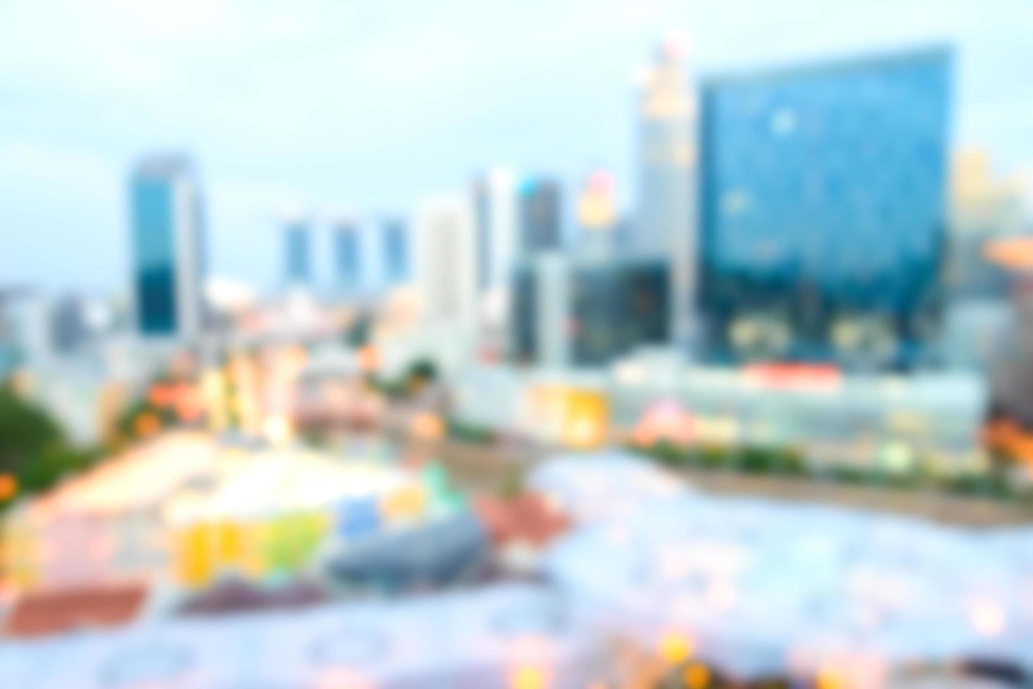 Abstract defocused Singapore city background photo