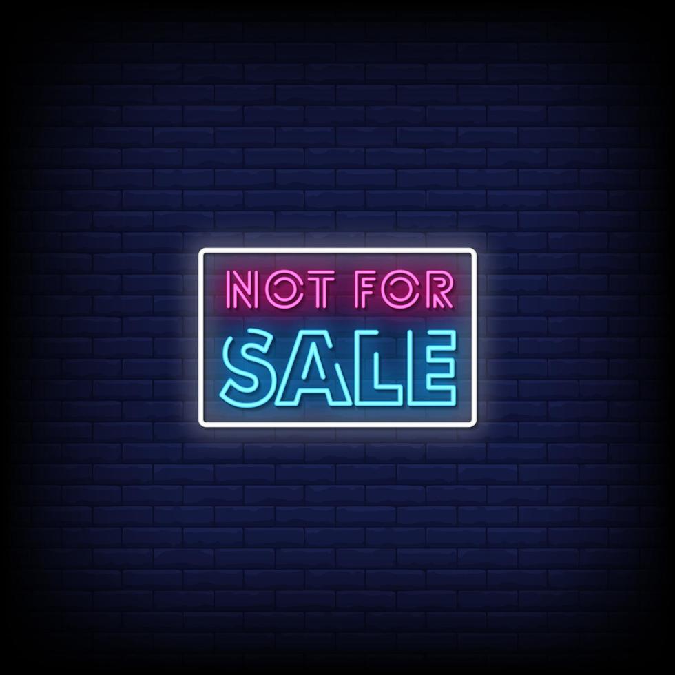 Not For Sale Neon Signs Style Text Vector