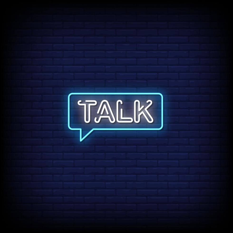 Talk Neon Signs Style Text Vector