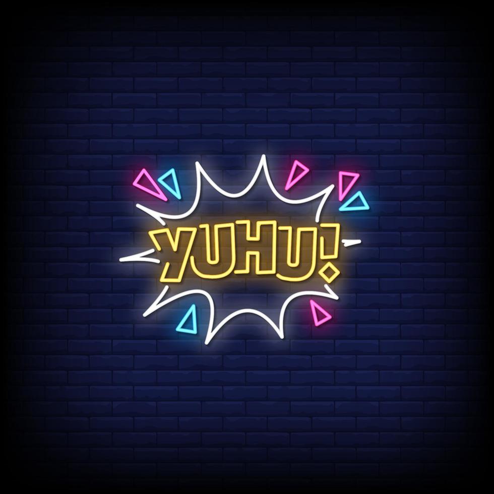 Yuhu Neon Signs Style Text Vector