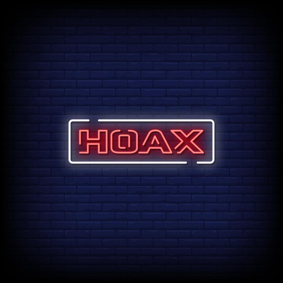 Hoax Neon Signs Style Text Vector
