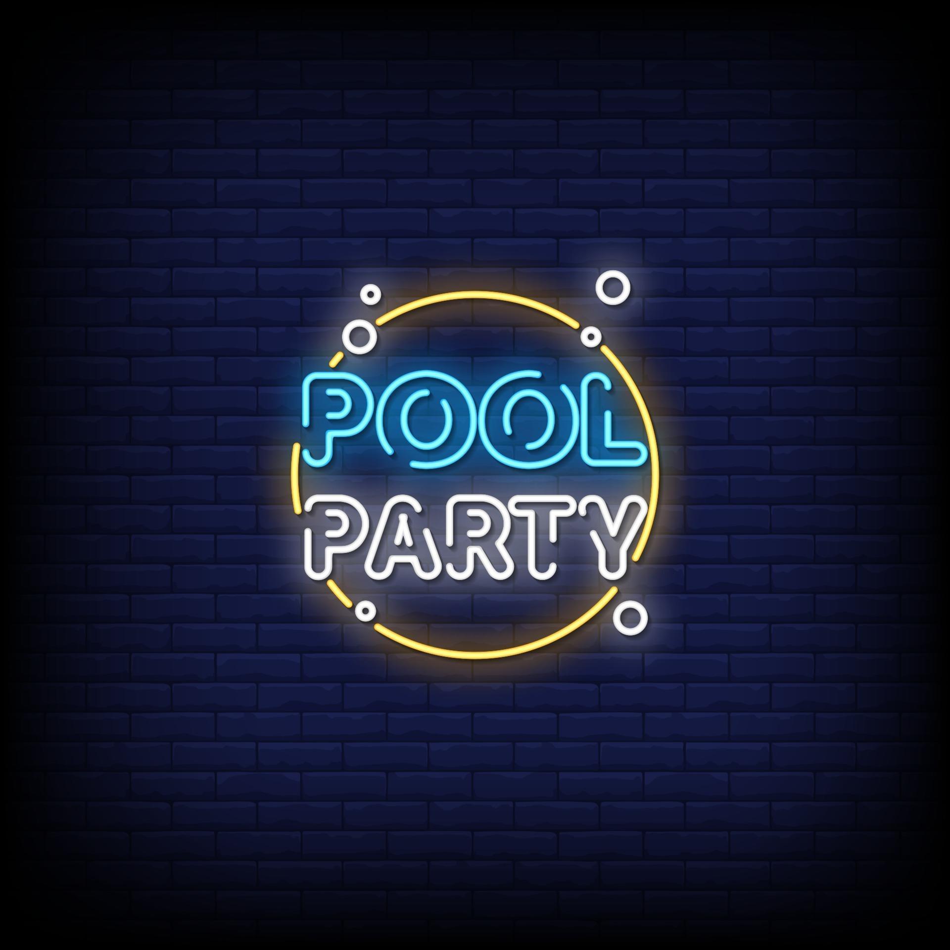 Pool Party Neon Signs Style Text Vector 2241486 Vector Art at Vecteezy