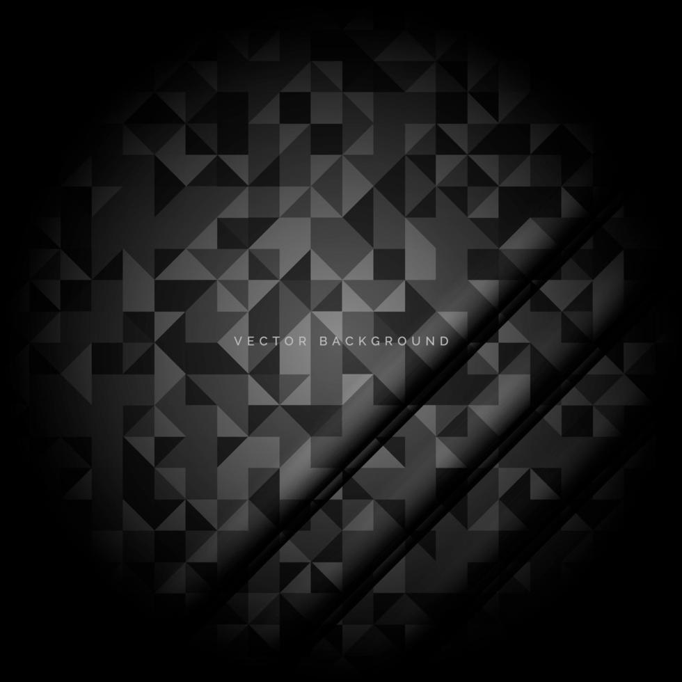 Abstract black and grey triangles pattern seamless background texture. vector