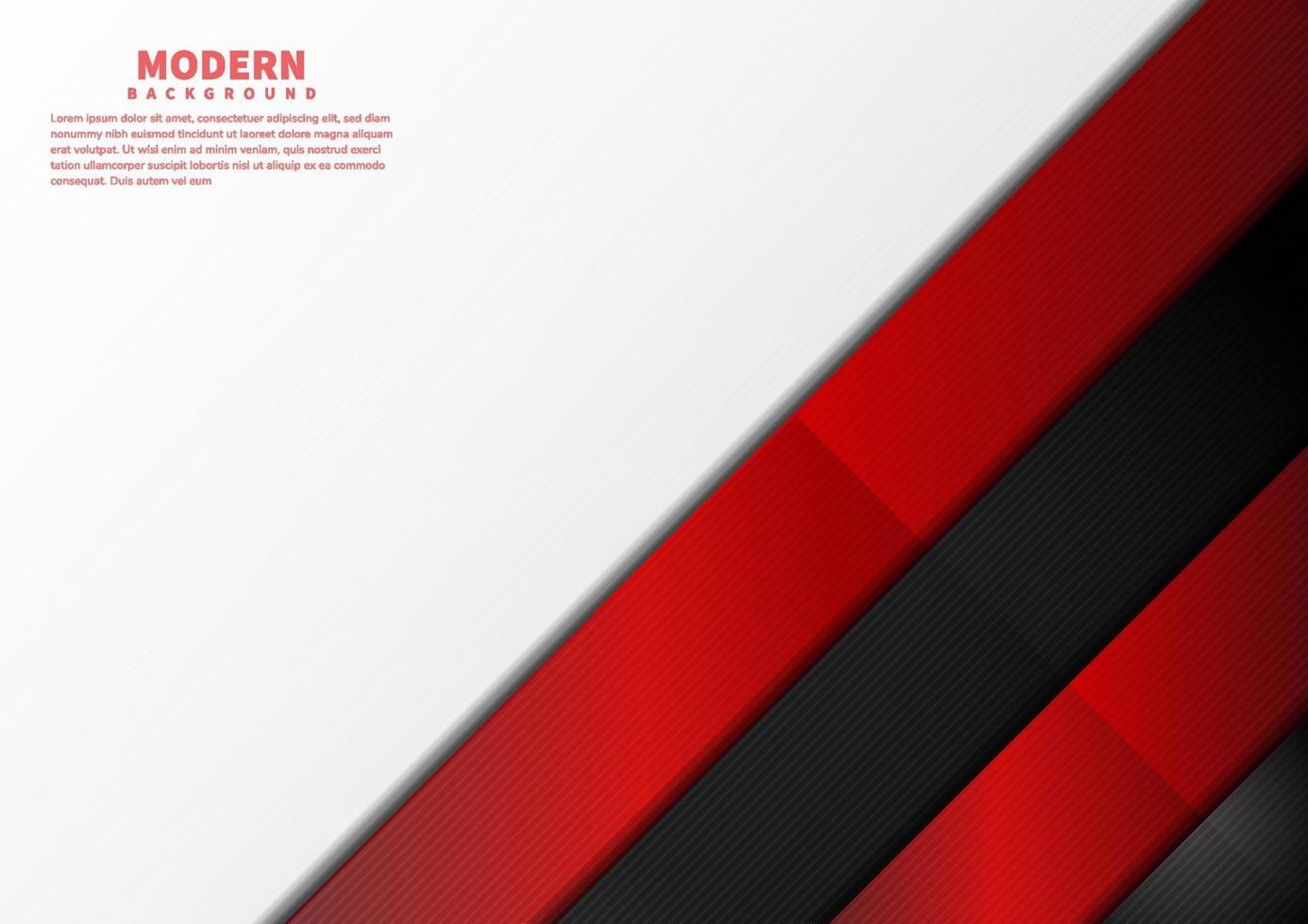 Template corporate banner concept red black grey and white contrast background. vector