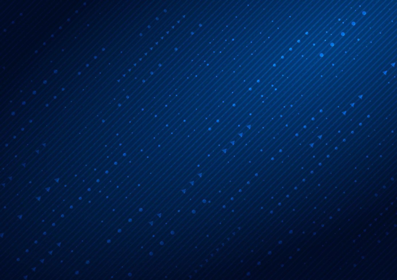 Abstract futuristic technology digital lines dot and arrow on dark blue color background. vector