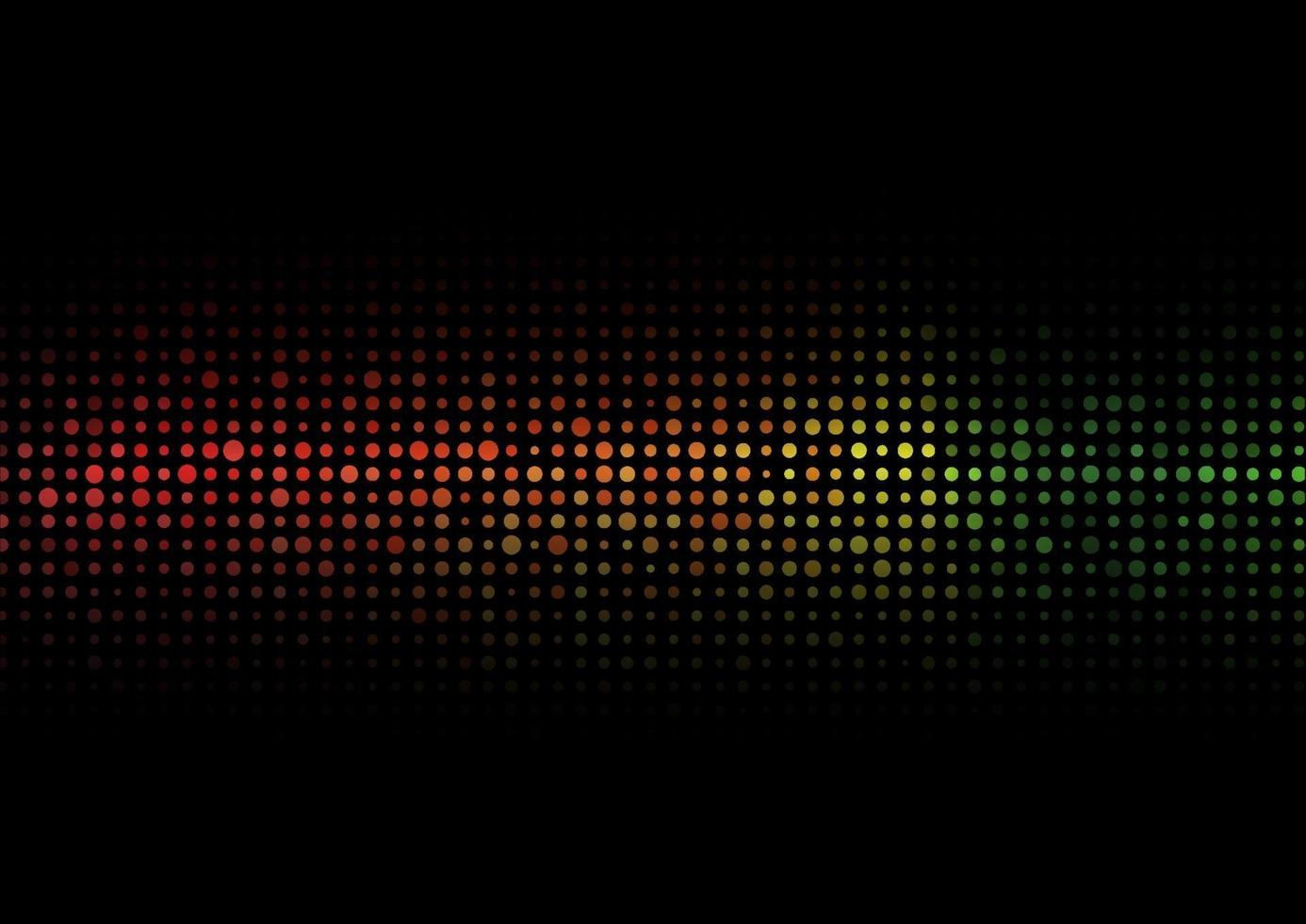 Abstract colorful halftone texture dots pattern on balck background. vector