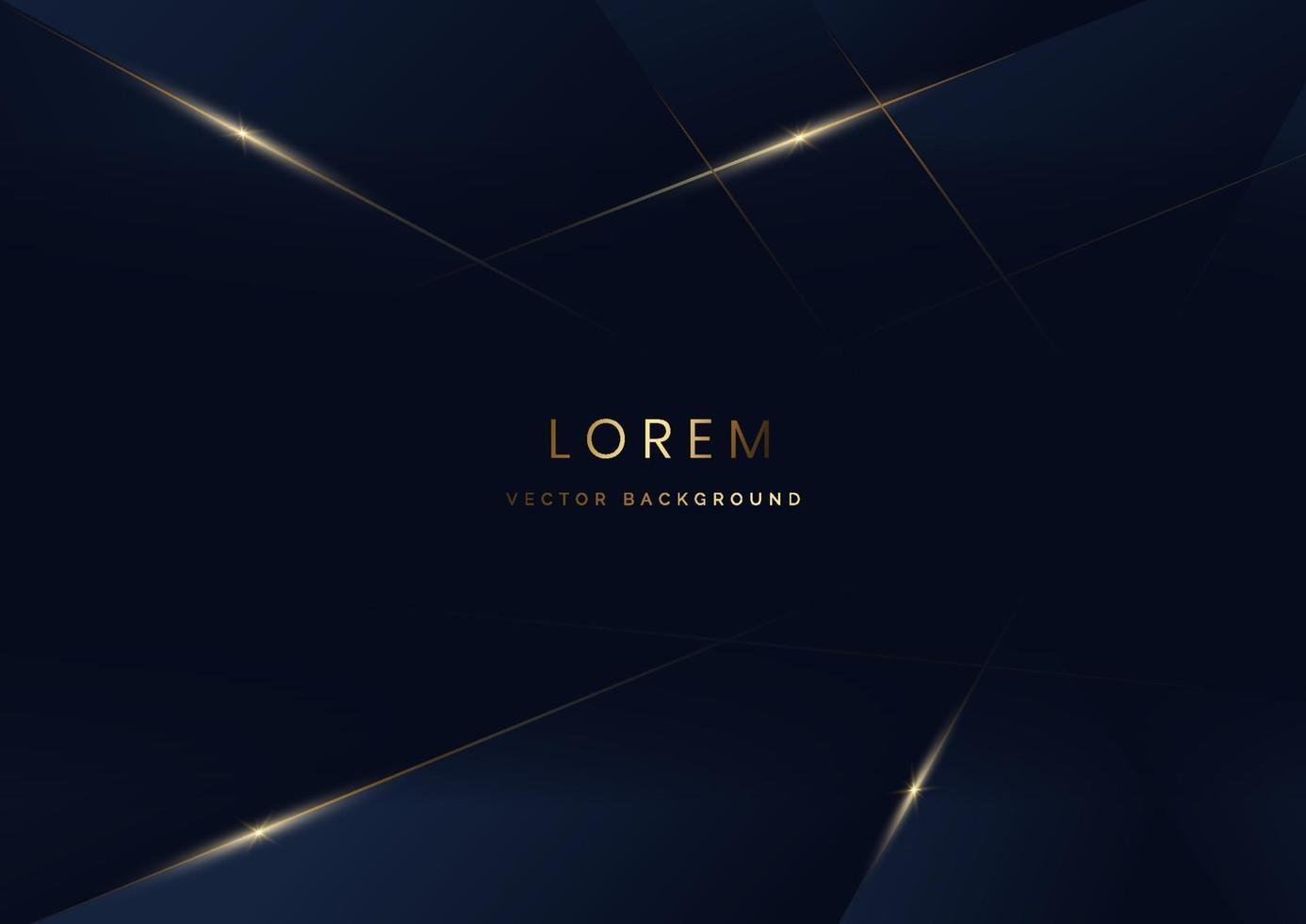 Abstract template dark blue geometric background with golden line. vector