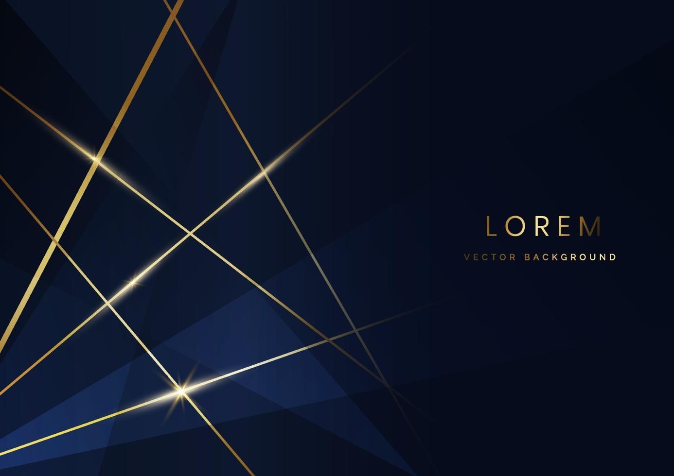 Abstract dark blue luxury background with golden line diagonal. vector