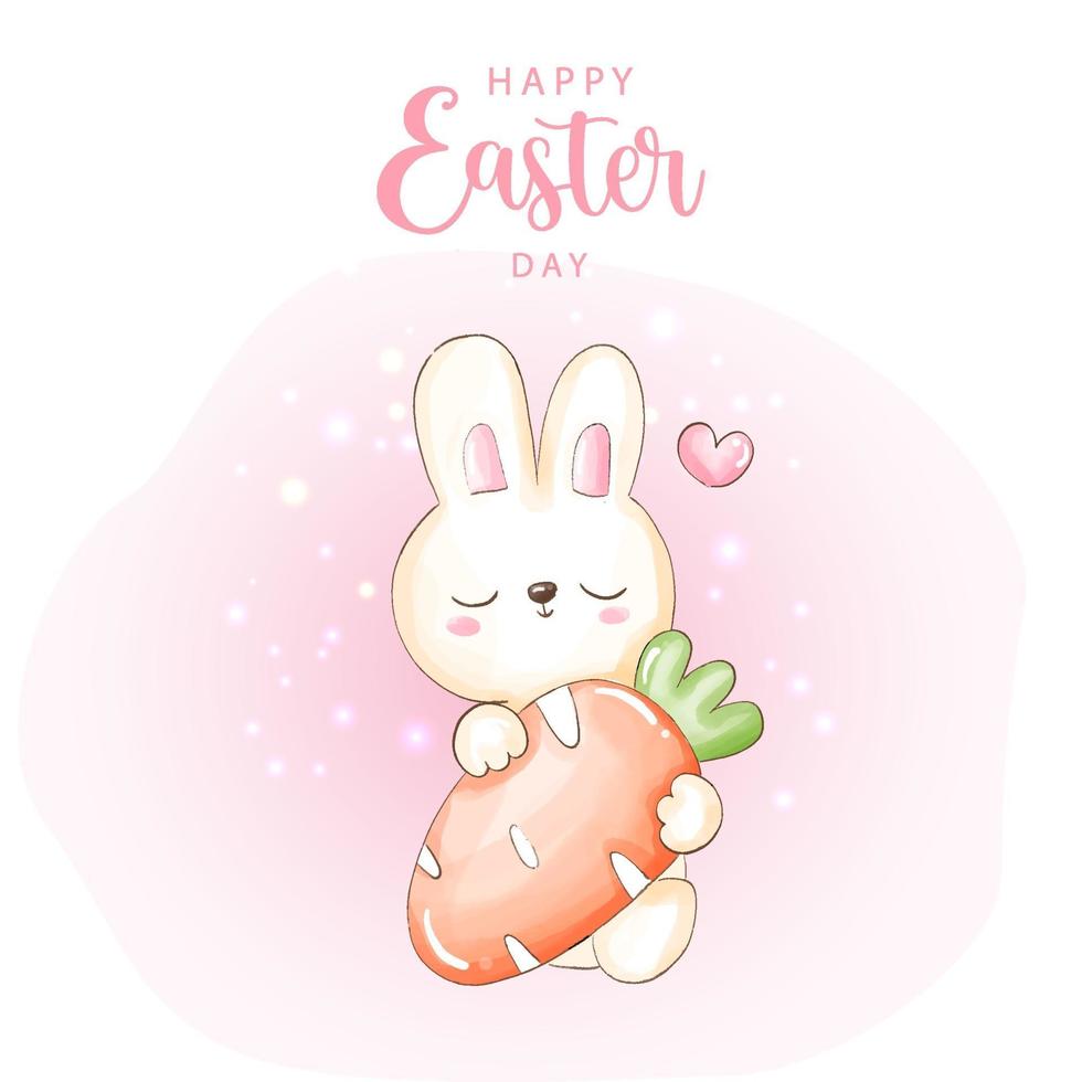 Easter watercolor rabbit vector