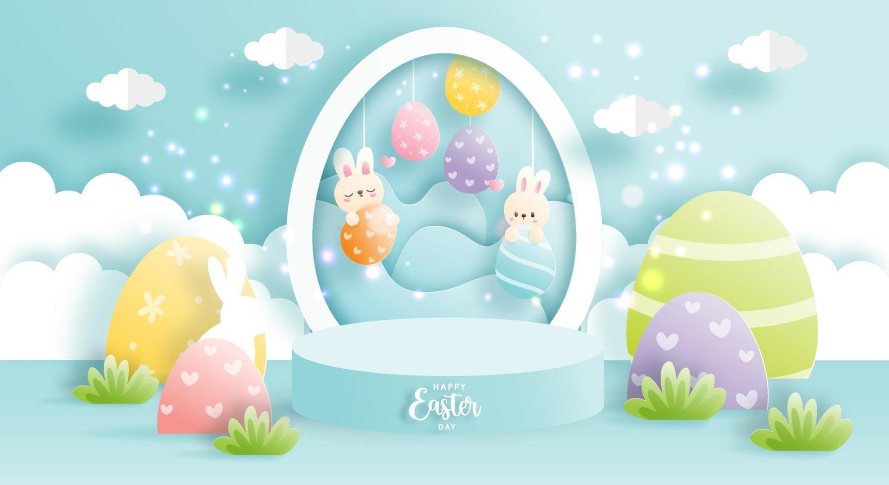 Easter card with product display vector