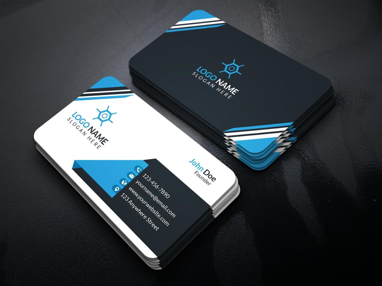 Creative And Corporate Business Card Design Template With Vector Format