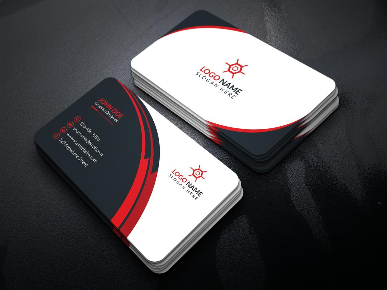 Creative And Corporate Business Card Design Template With Vector Format