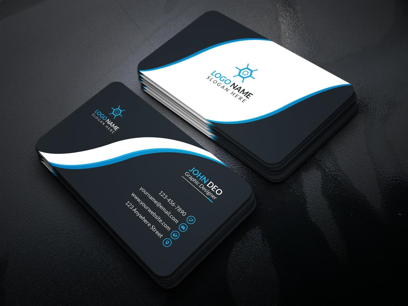 Creative And Corporate Business Card Design Template With Vector Format