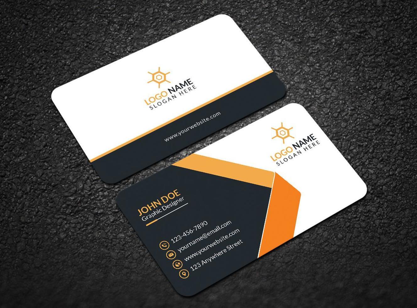 Plantilla de diseño de tarjeta de visita creativa y corporativa con formato vectorial vector