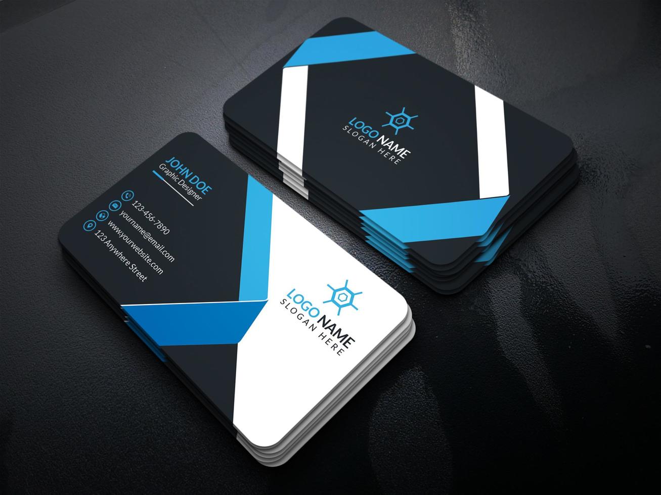 Modern And Professional Business Card, Abstract And Simple Business Card, Colorful Business Card Design vector