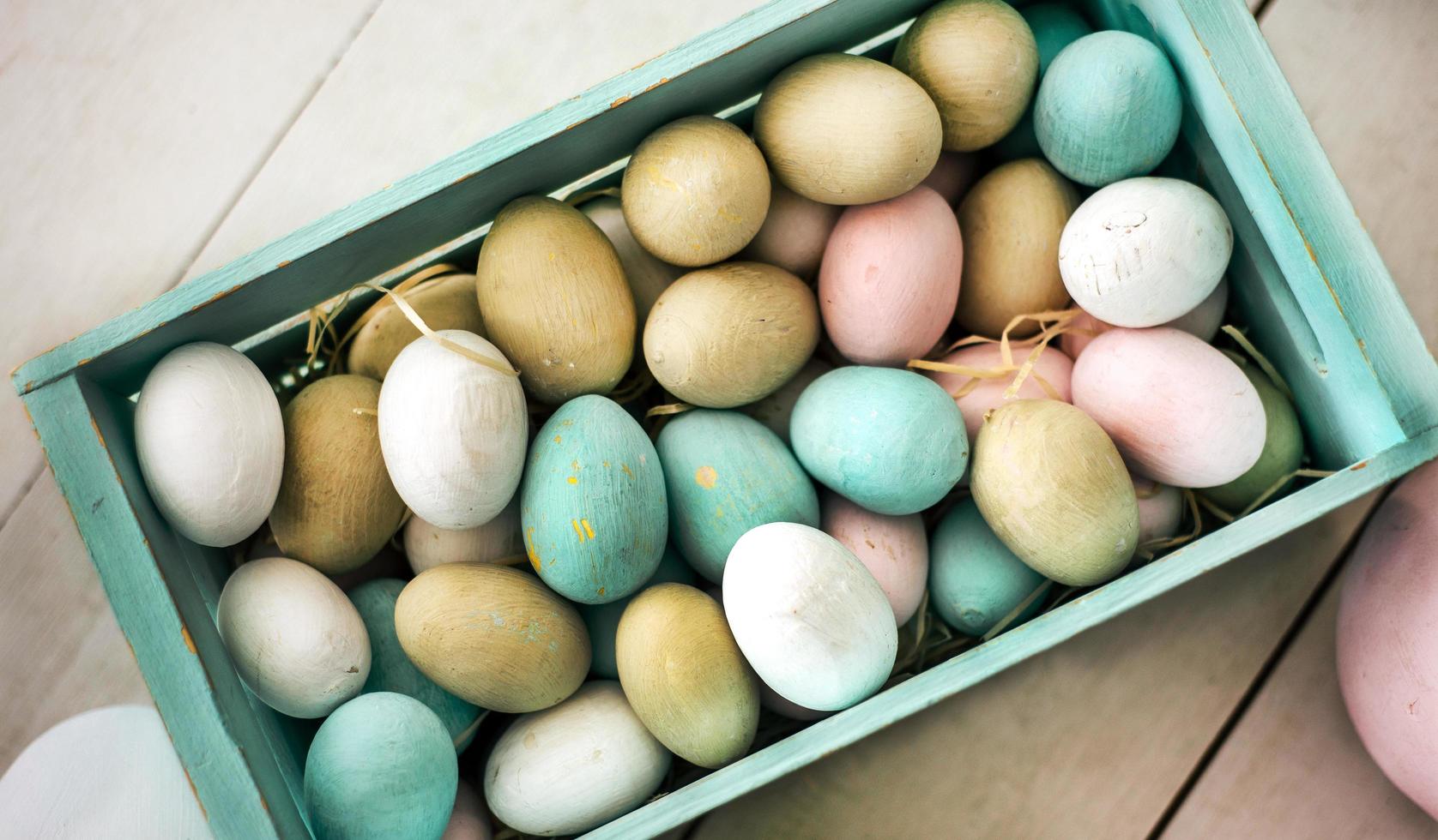 Crate of Easter eggs photo