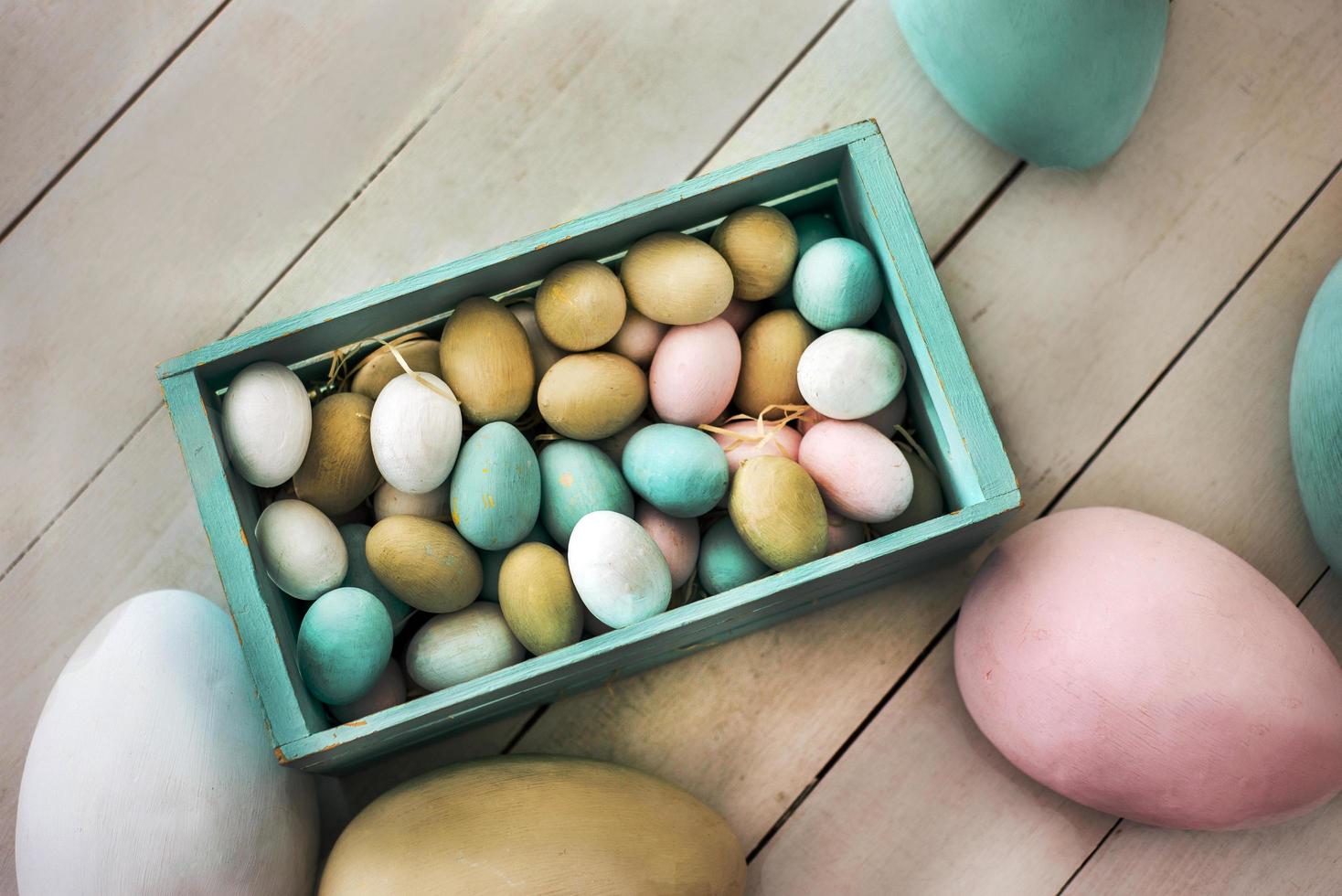 Easter eggs with decorations photo