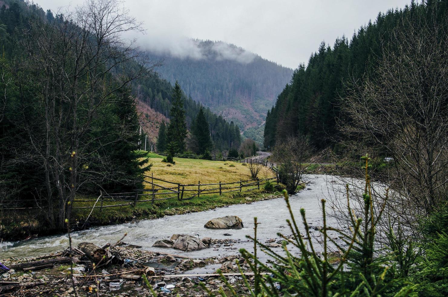 Foggy river view photo