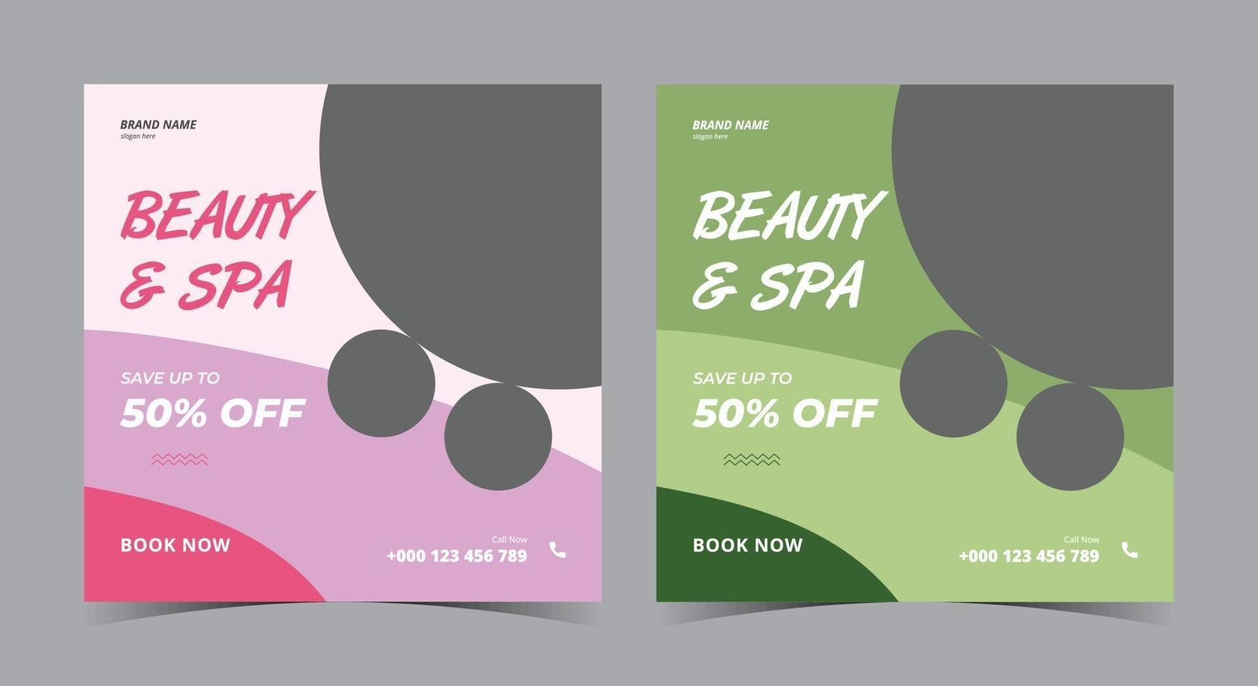 Beauty and Spa poster, Spa social media post and flyer vector