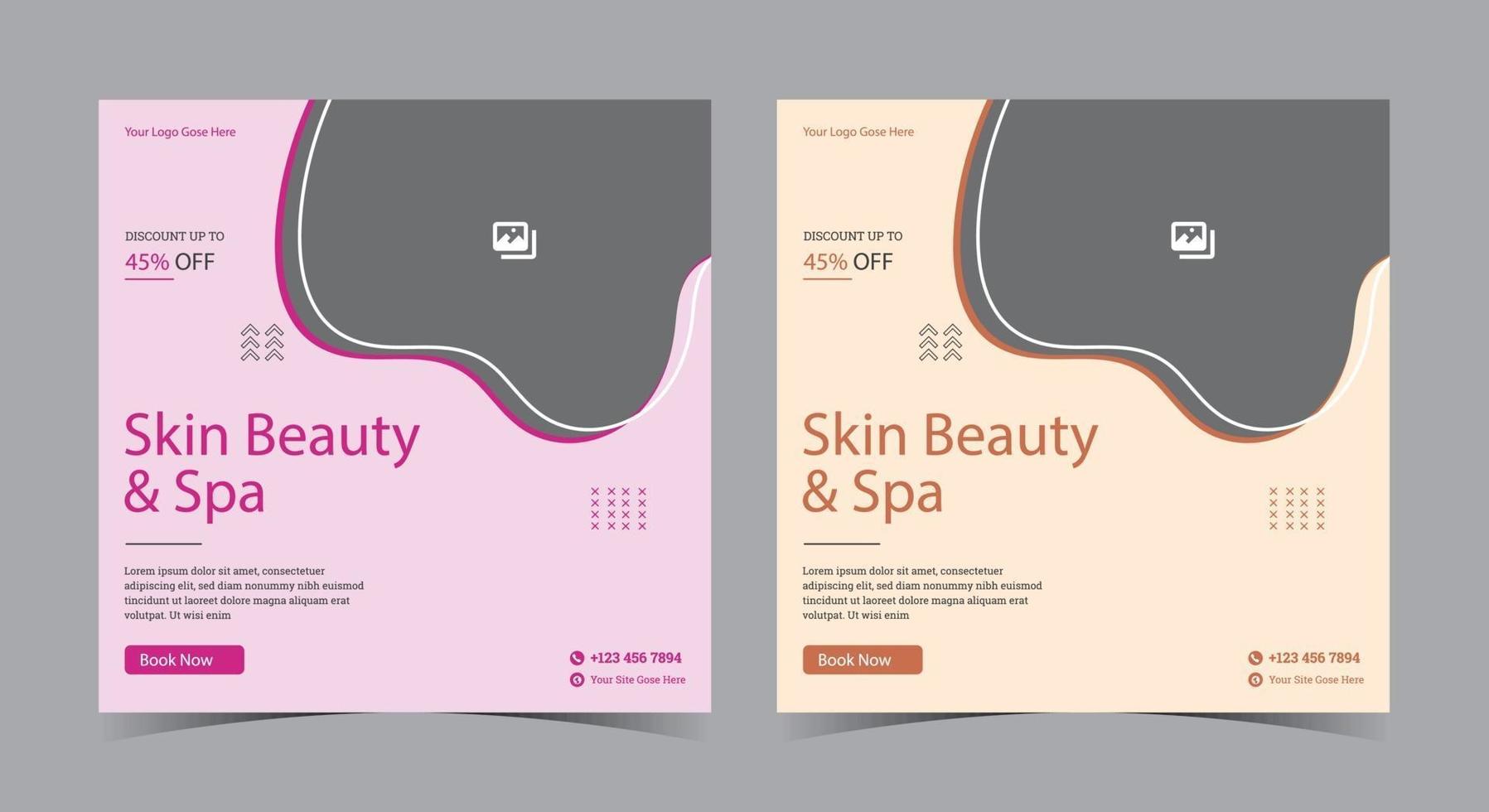 Beauty and Spa poster, Spa social media post and flyer vector