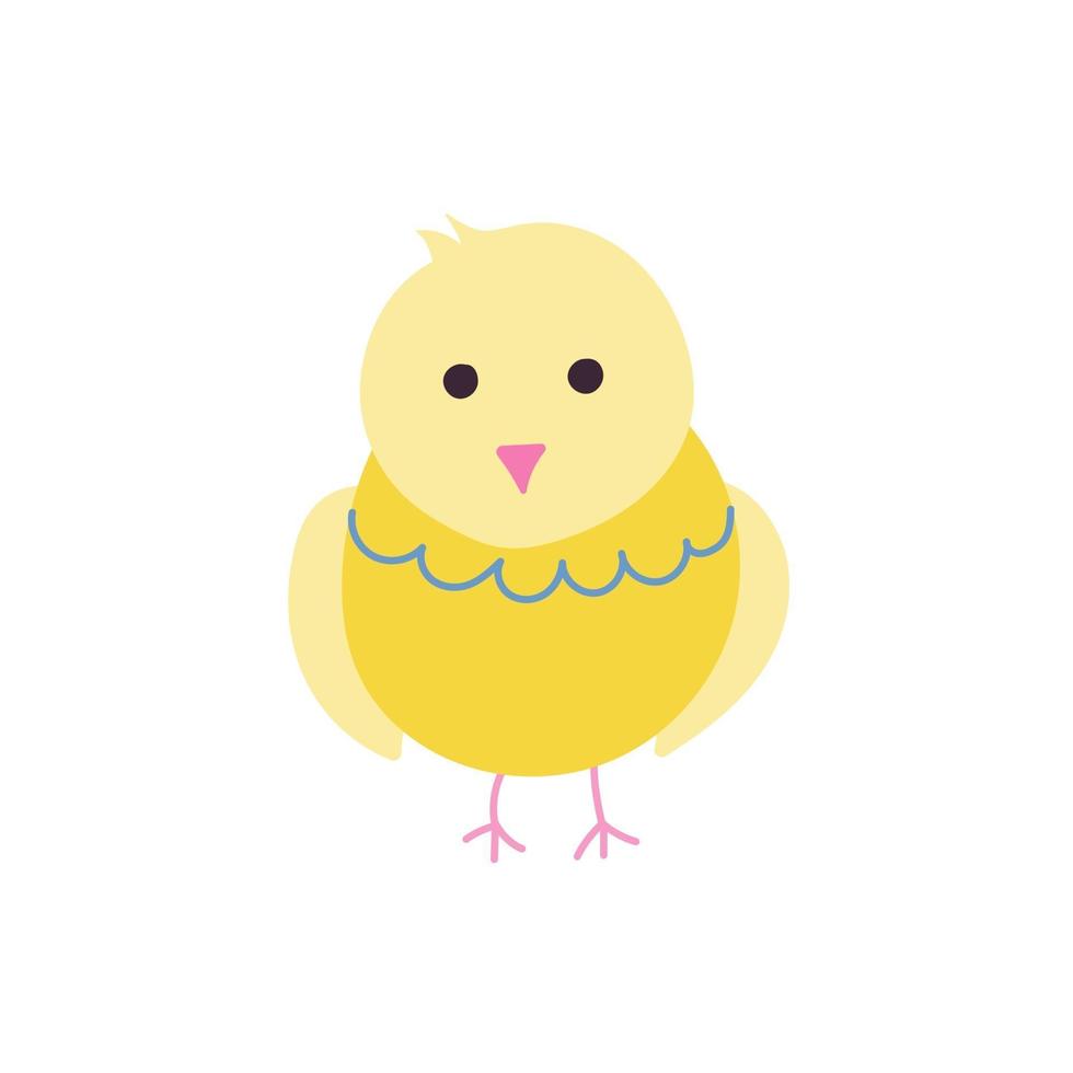 lindo pollo sobre un fondo blanco. ilustración vectorial en estilo plano vector