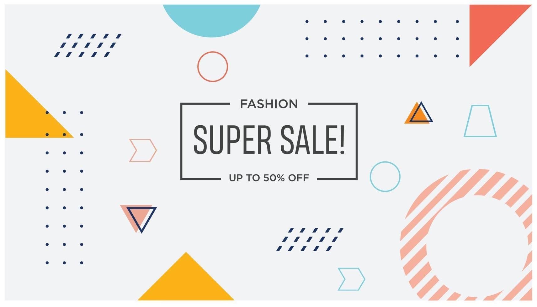 Super sale background white memphis style vector