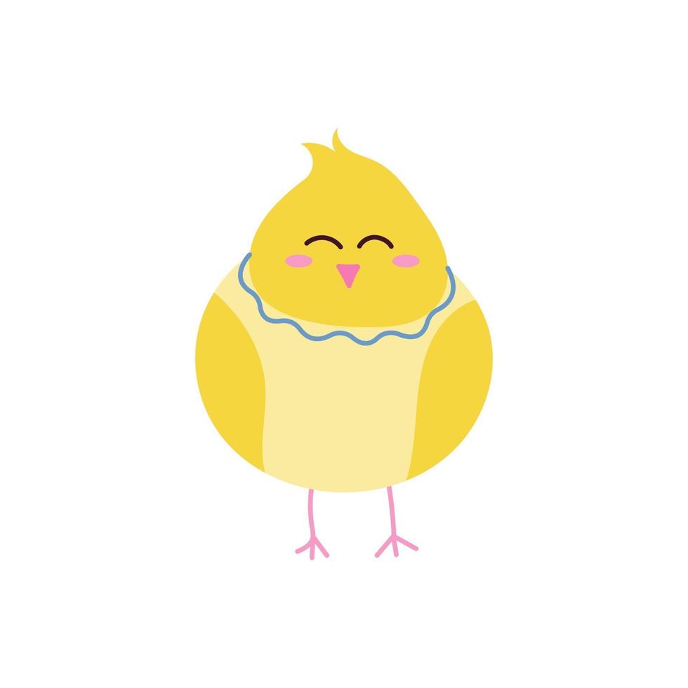 Cute chicken on a white background. Vector illustration in flat style