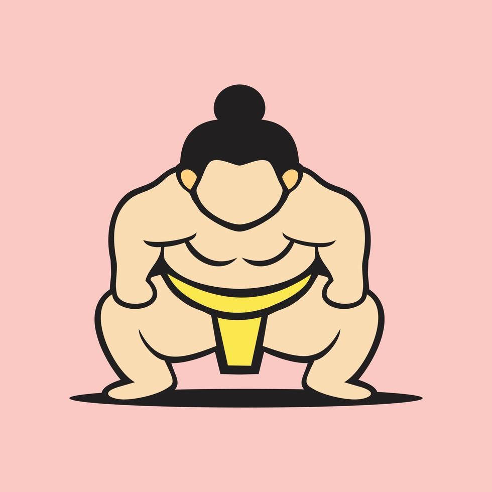 diseño plano de ilustración de luchador de sumo vector