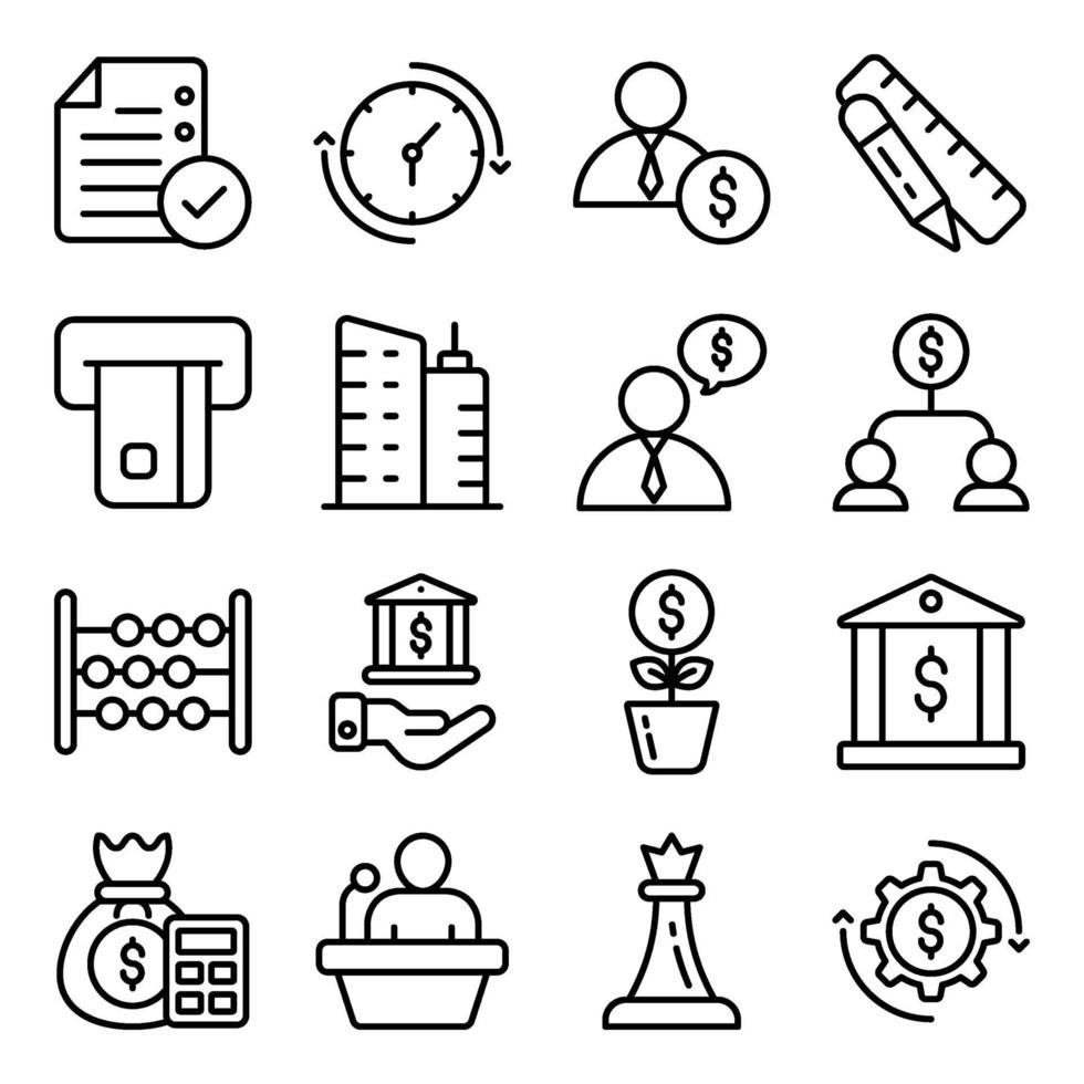 Pack of Business and Ecommerce Linear Icons vector