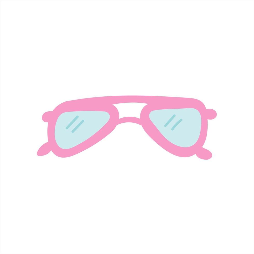 Pink sunglasses on a white background. Vector illustration in flat style, icon