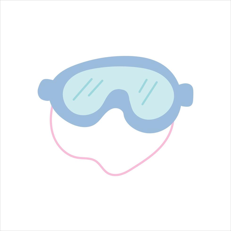 Blue swimming mask on a white background. Vector illustration in flat style