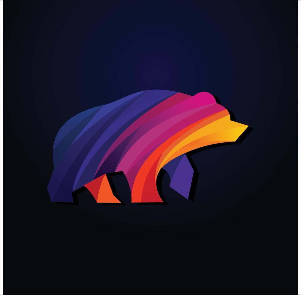 modern bear colorful gradient design vector