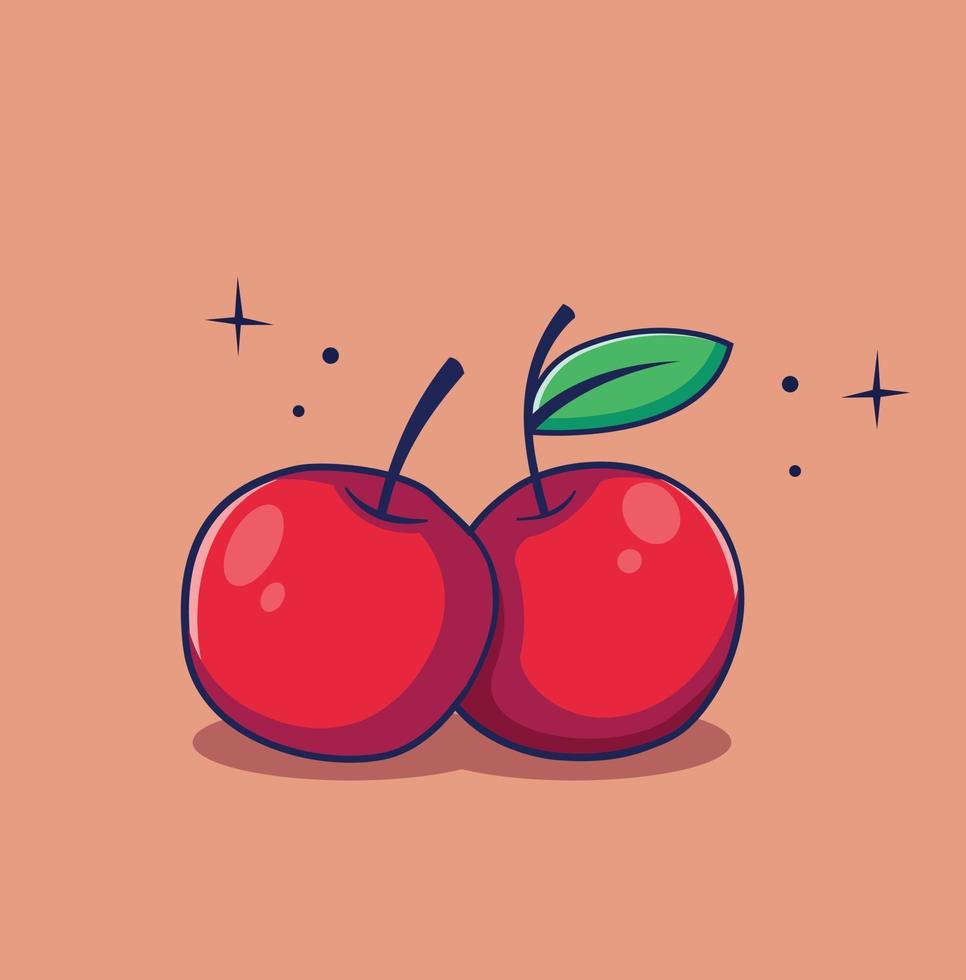 Cherry Fruits Flat Design vector