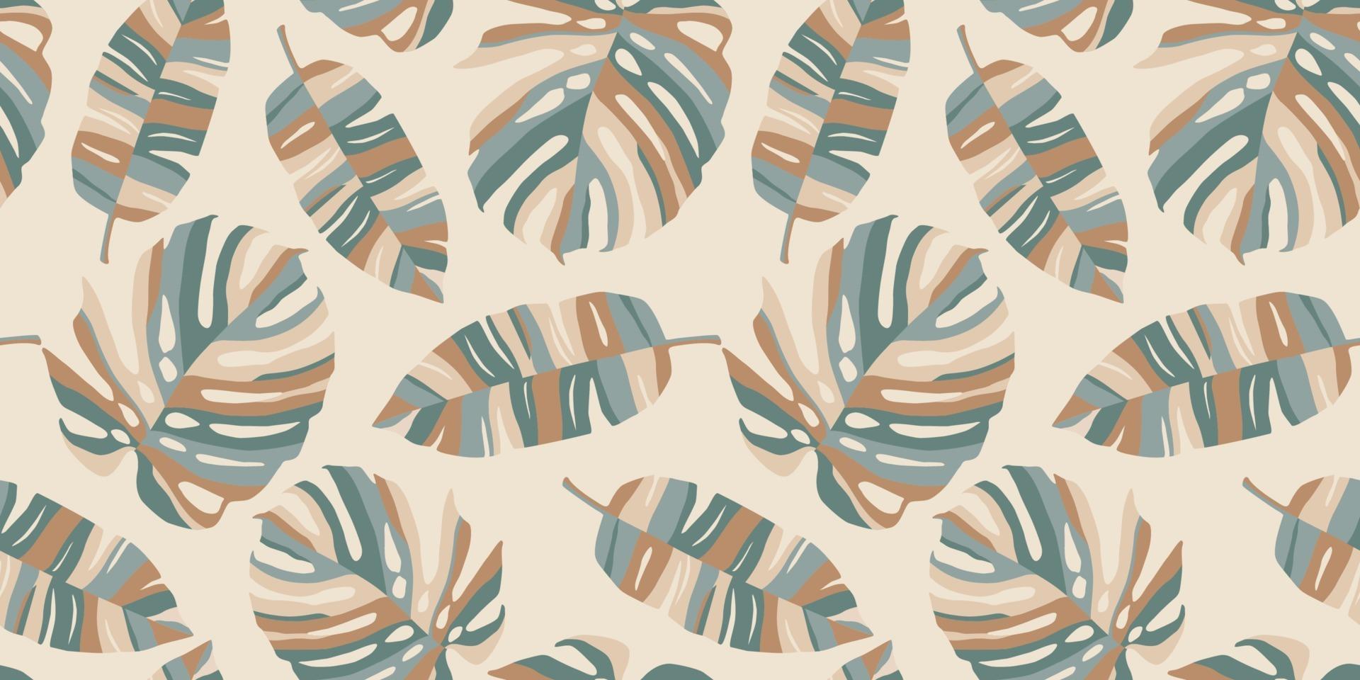 Tropical seamless pattern with abstract leaves. Modern design vector