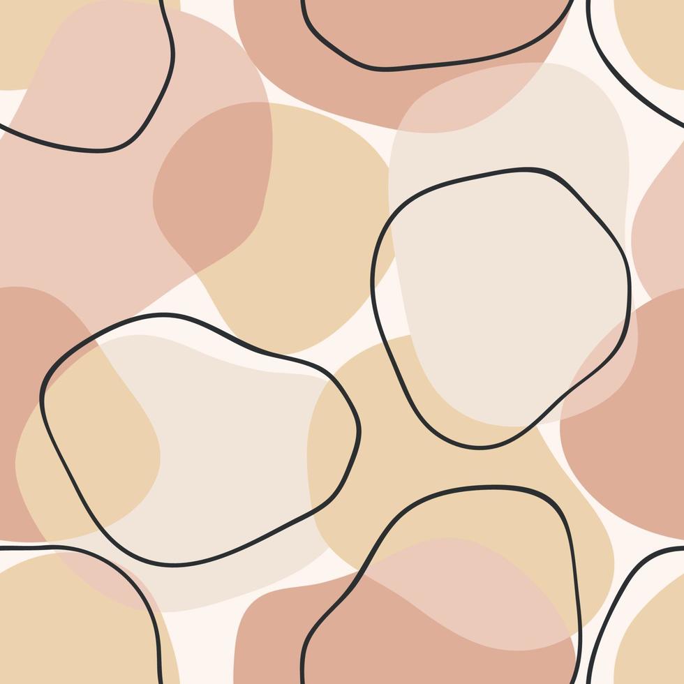 Contemporary art seamless pattern with branches, leaves, plants. Line art. Modern design vector