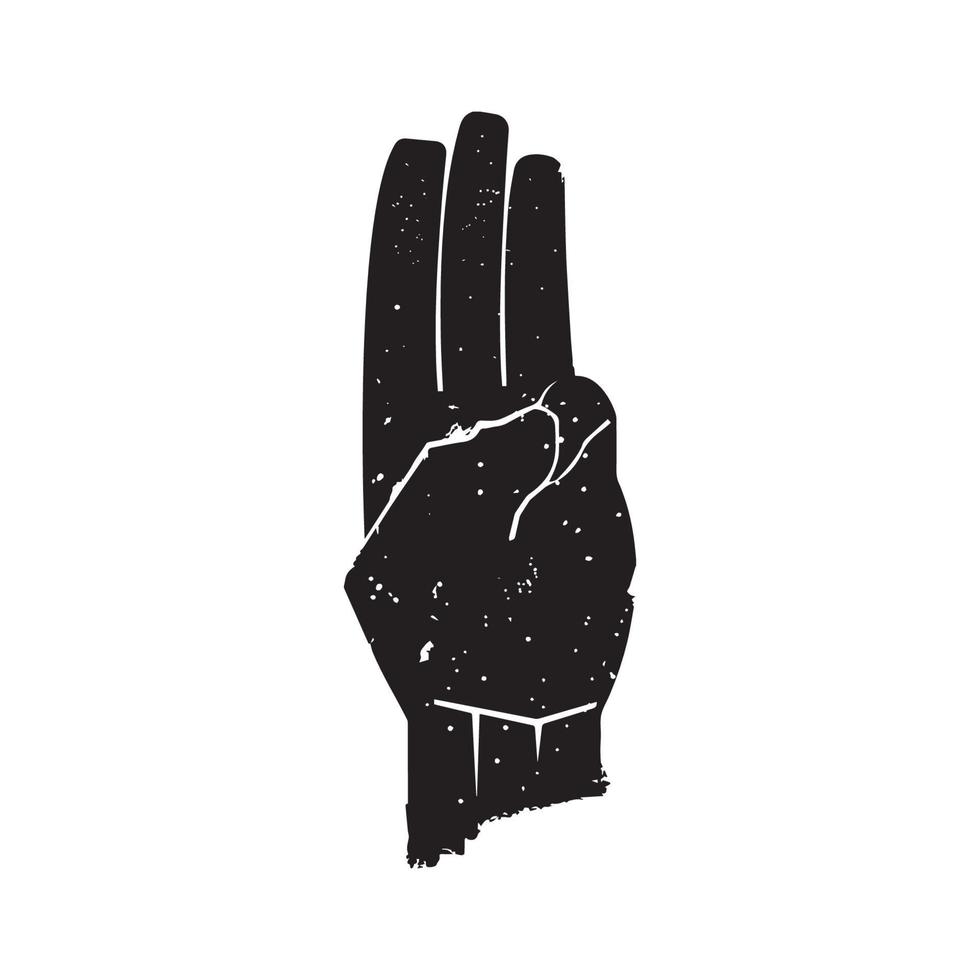 three finger salute symbol - vector illustration