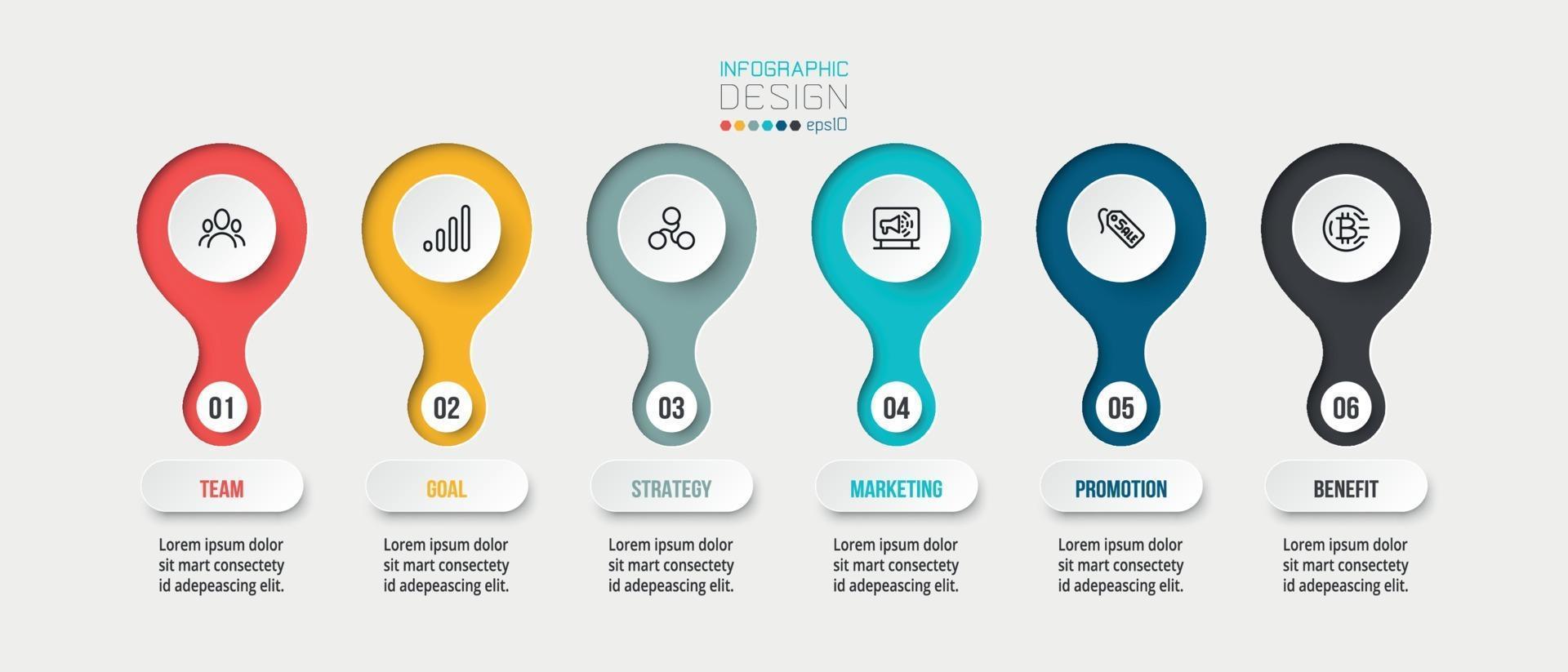 Infographic business template with step or option design. vector